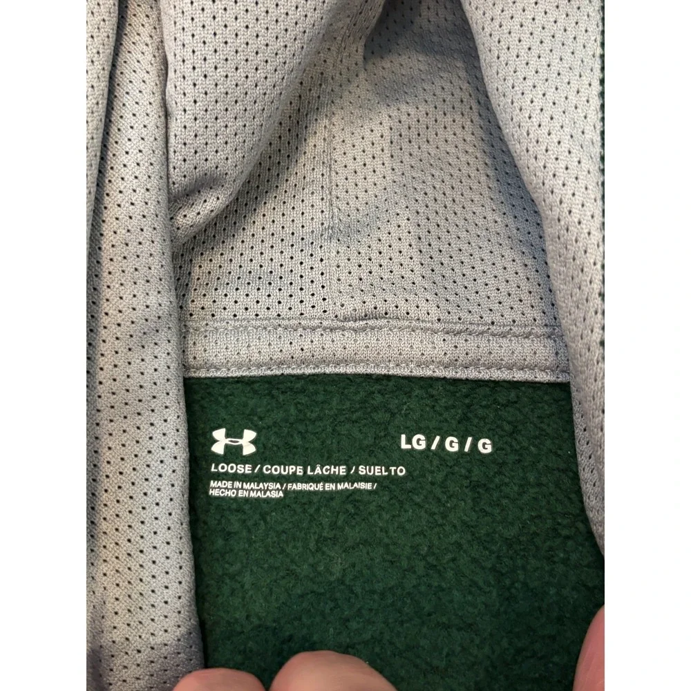 Under Armour Hustle Fleece Hoodie Mens Large Kelly Green Pullover 1300123